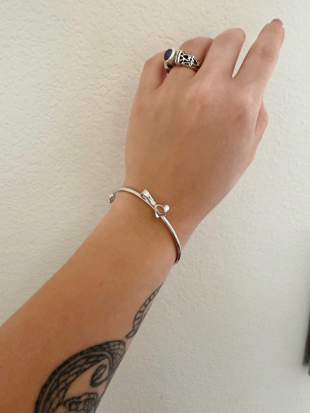 kate spade Silver Bow adjustable Bangle Bracelet - Picture 4 of 5